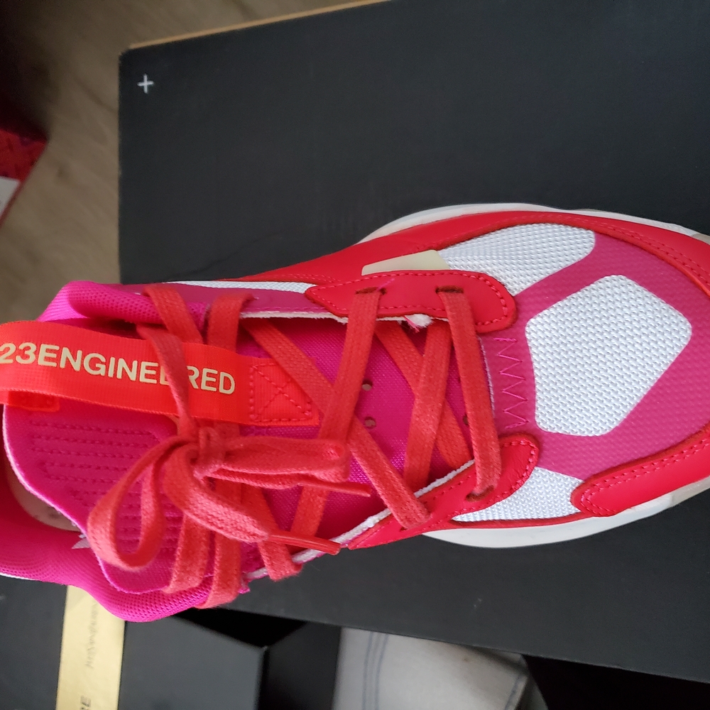 Jordans Red and White Athletic Sneakers